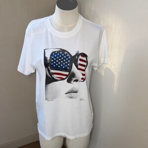 EUC CPRESS Studio Free & Brave Mushie Tee in Worn White Medium